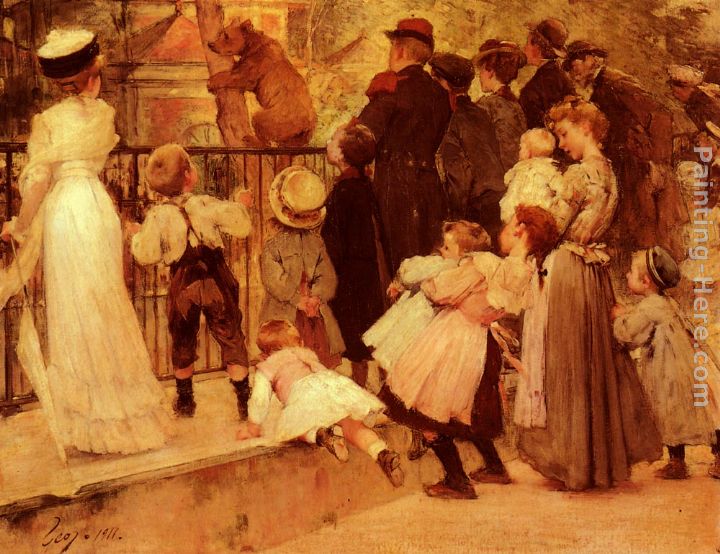 Au Jardin Des Plantes painting - Henry Jules Jean Geoffroy Au Jardin Des Plantes art painting